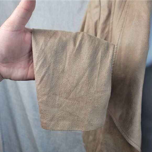 LAVENDER BROWN Faux Suede Drape Cardigan - Picture 4 of 9